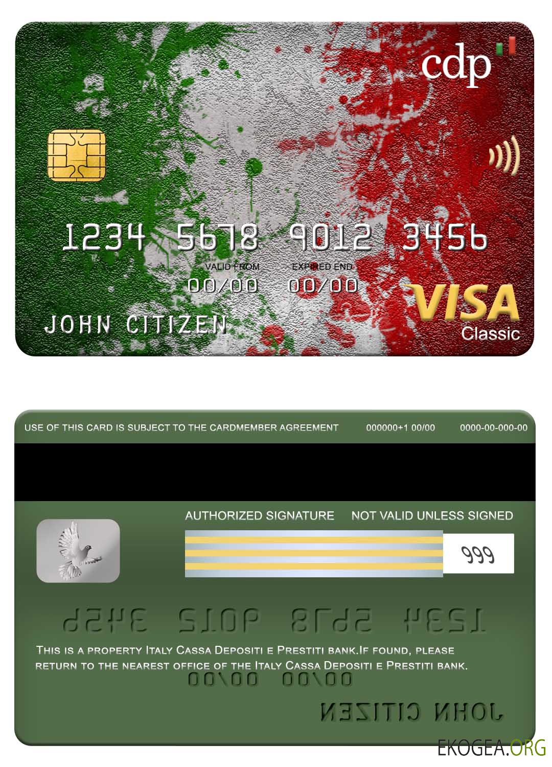 Italie Cassa Depositi e Prestiti banque visa carte classique